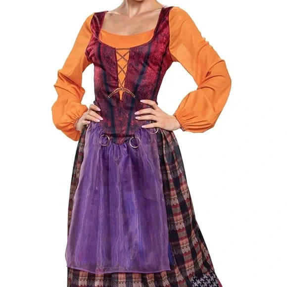 Official Disney Hocus Pocus Costume Mary Sanderson witch dress adult costume NEW - Picture 2 of 2